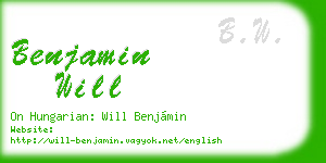 benjamin will business card